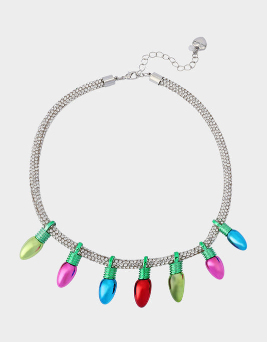 Betsey Johnson MULTI LIGHT BIB NECKLACE Women's Christmas-Themed Lights Bib Necklace