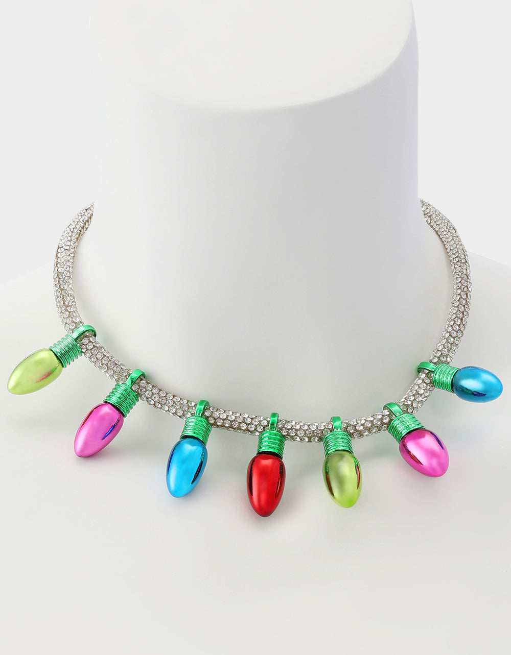 Betsey Johnson MULTI LIGHT BIB NECKLACE Women's Christmas-Themed Lights Bib Necklace