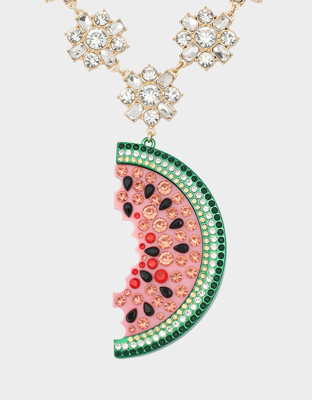 Betsey Johnson BETSEYS BACKYARD WATERMELON PENDANT MULTI Women's Watermelon Rhinestone Pendant Necklace