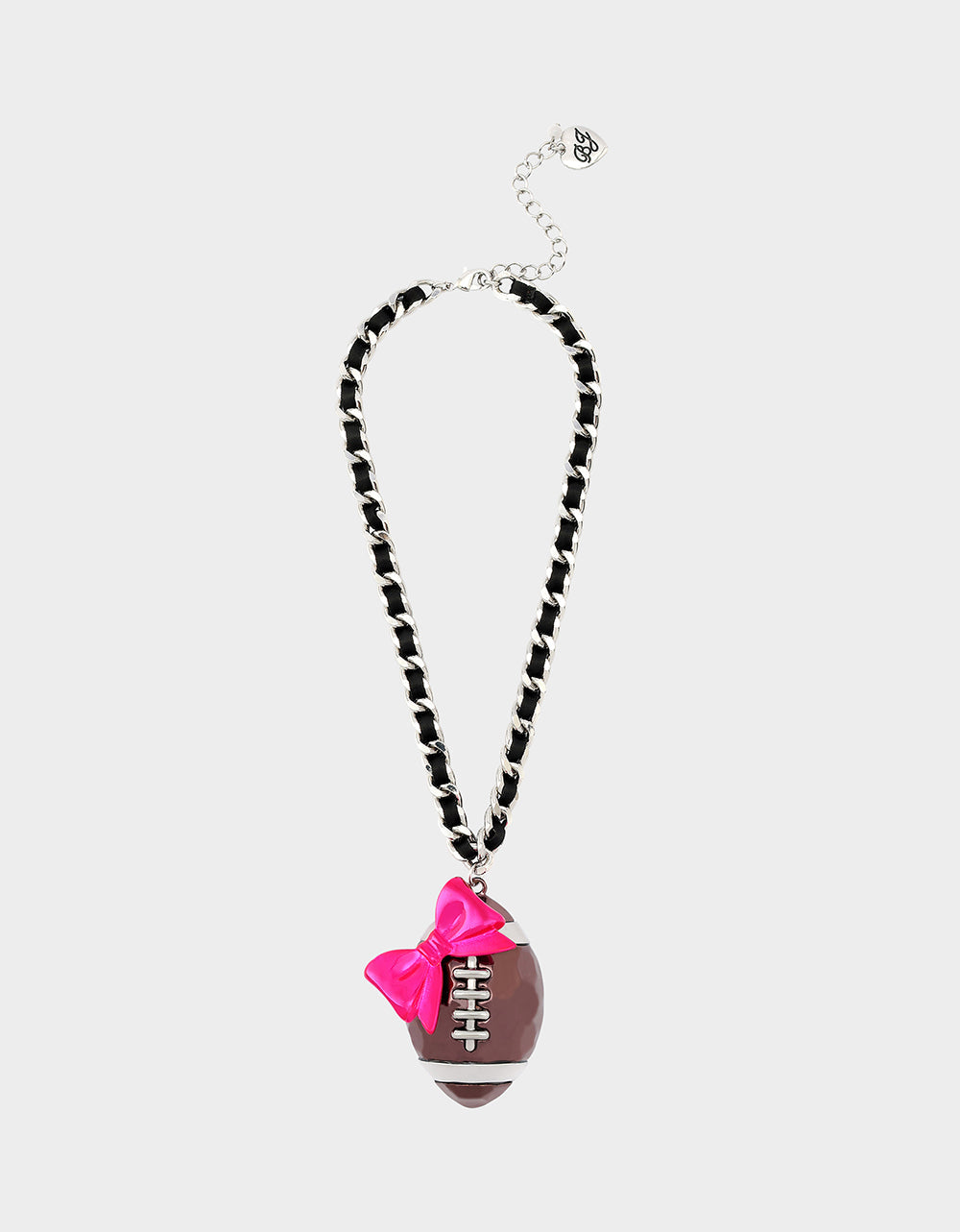 Betsey Johnson RIBBON FOOTBALL PENDANT PINK Women's Football Pendant Necklace