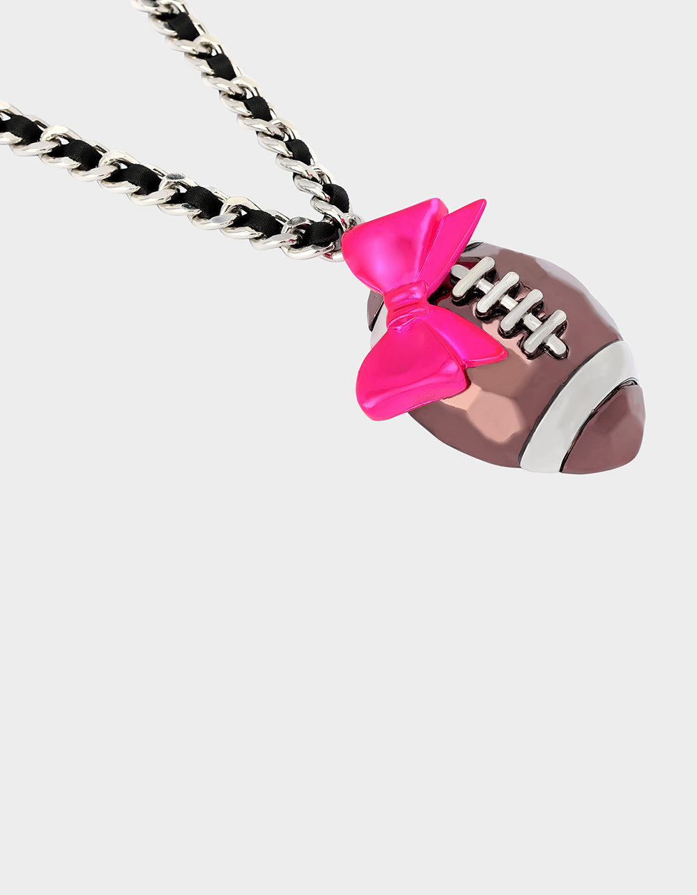 Betsey Johnson RIBBON FOOTBALL PENDANT PINK Women's Football Pendant Necklace