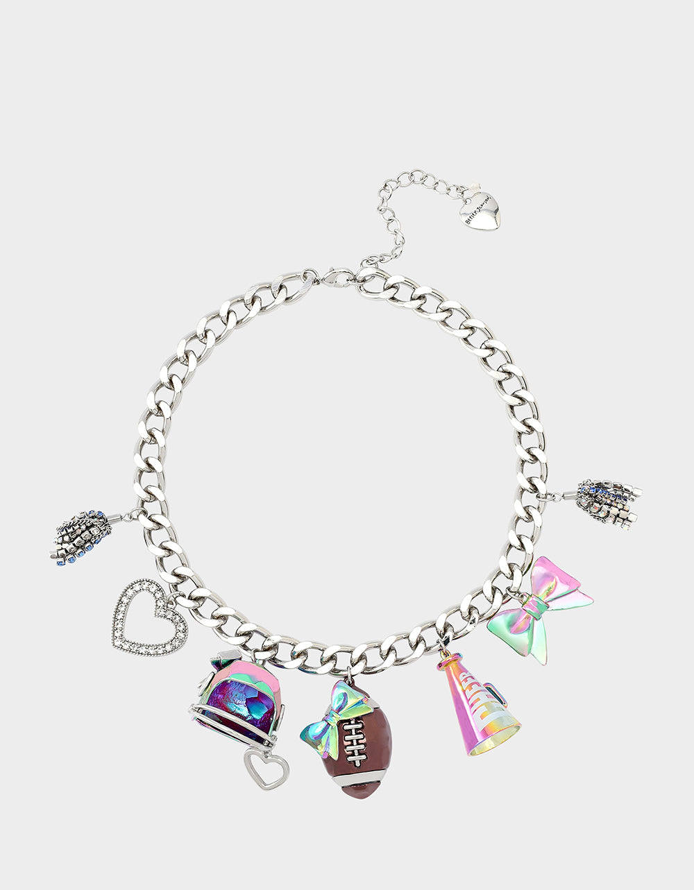 Betsey Johnson FOOTBALL CHARM NECKLACE MULTI Women's Football-Themed Charm Chain Necklace