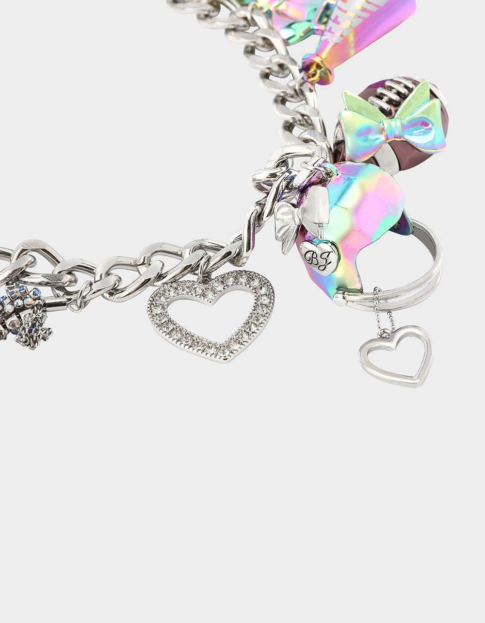 Betsey Johnson FOOTBALL CHARM NECKLACE MULTI Women's Football-Themed Charm Chain Necklace