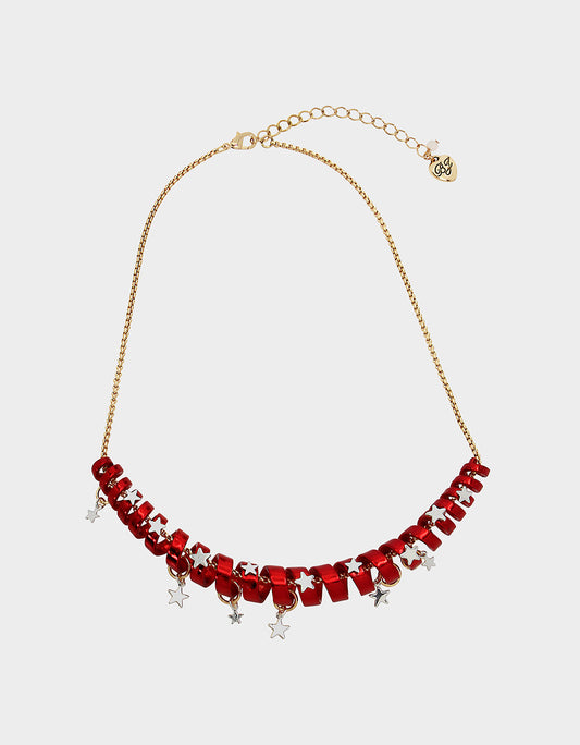 Betsey Johnson BETSEYS HOLIDAY COIL NECKLACE RED