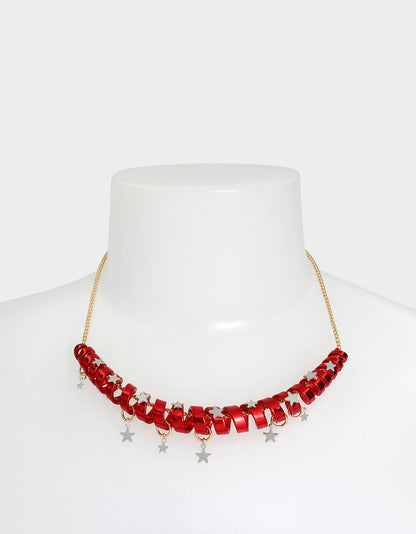 Betsey Johnson BETSEYS HOLIDAY COIL NECKLACE RED