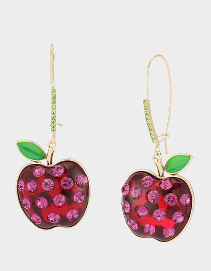 Betsey Johnson APPLE DROP EARRING RED MULTI Women's Apple Hook Drop Earrings