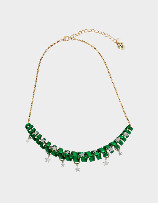 Betsey Johnson BETSEYS HOLIDAY COIL NECKLACE GREEN