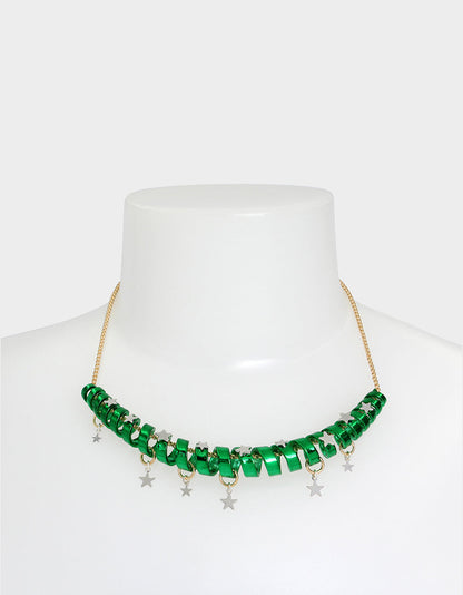 Betsey Johnson BETSEYS HOLIDAY COIL NECKLACE GREEN