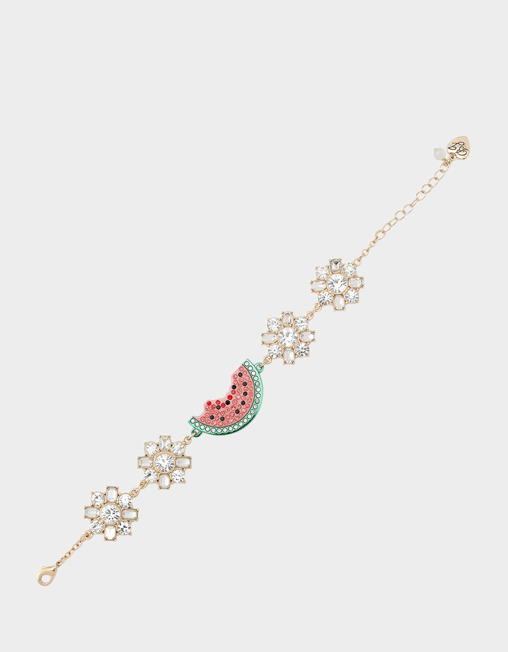 Betsey Johnson BETSEYS BACKYARD WATERMELON FLEX BRACELET PINK Women's Rhinestone Watermelon Bracelet
