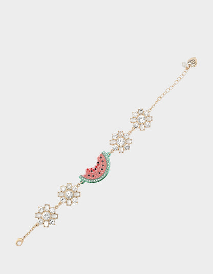 Betsey Johnson BETSEYS BACKYARD WATERMELON FLEX BRACELET PINK Women's Rhinestone Watermelon Bracelet