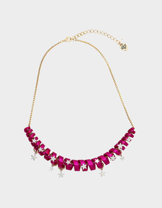 Betsey Johnson BETSEYS HOLIDAY COIL NECKLACE PINK