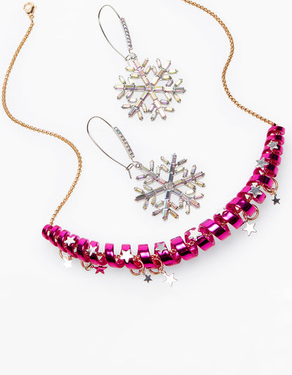 Betsey Johnson BETSEYS HOLIDAY COIL NECKLACE PINK