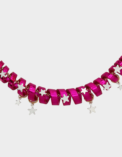 Betsey Johnson BETSEYS HOLIDAY COIL NECKLACE PINK
