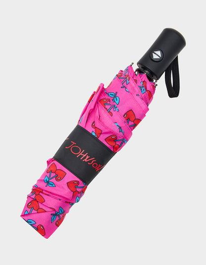 Betsey Johnson BETSEY'S CHERRY HEART PRINT UMBRELLA PINK MULTI