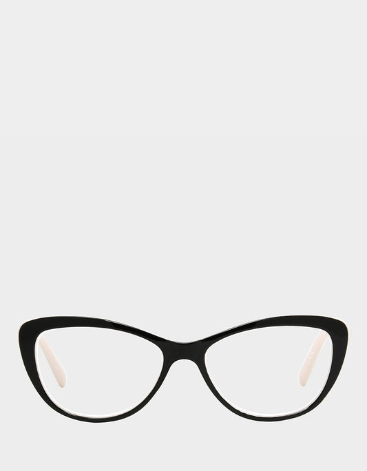 Betsey Johnson EFFORTLESS CHIC CAT EYE READING GLASSES BLACK Women's Black Nude Cat Eye Reading Glasses