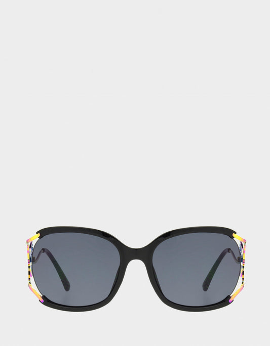 Betsey Johnson BLAZING STAR SUNGLASSES BLACK Women's Black Rainbow Butterfly Sunglasses