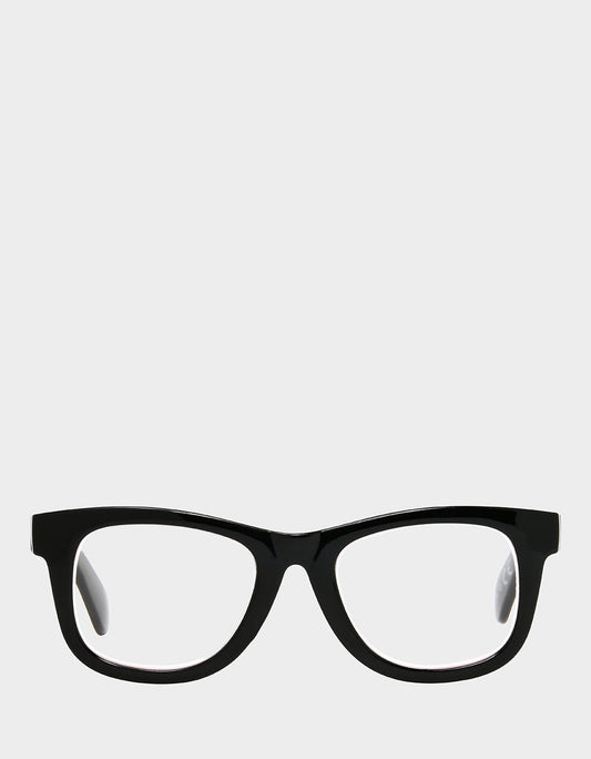 Betsey Johnson RADIATE JOY SQUARE READING GLASSES BLACK Women's Black Pink Way Frame Reading Glasses