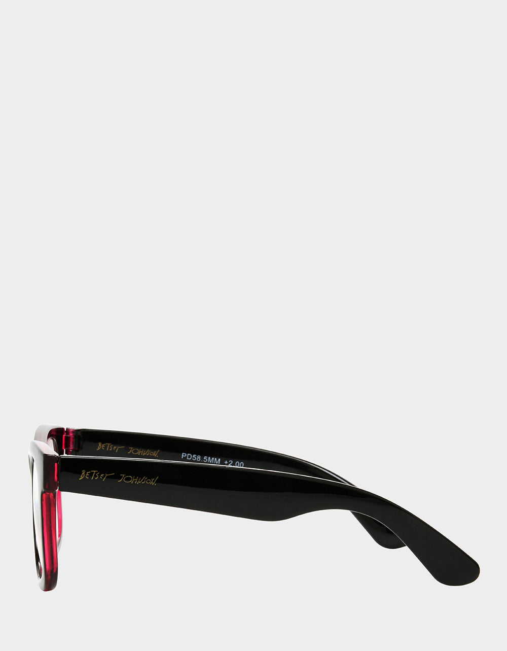 Betsey Johnson RADIATE JOY SQUARE READING GLASSES BLACK Women's Black Pink Way Frame Reading Glasses
