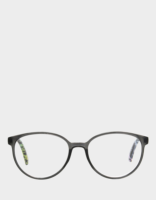 Betsey Johnson CAREFREE DAYS ROUND READING GLASSES LIGHT GREY Women's Round Grey Pastel Reading Glasses