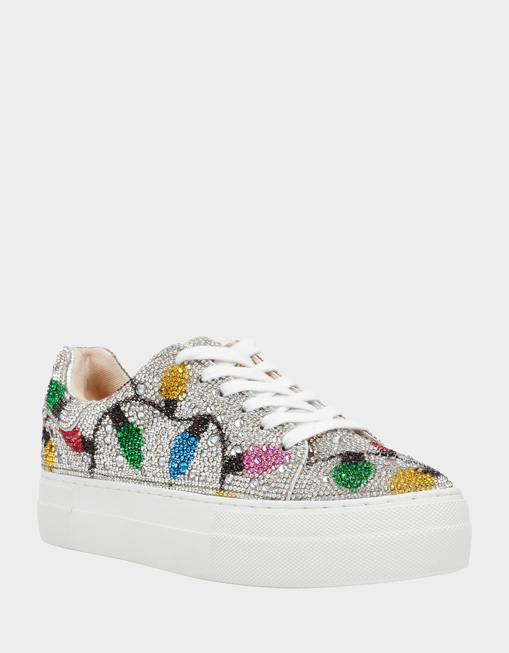 Betsey Johnson MOMMY & ME MULTI LIGHTS HOLIDAY BUNDLE Women's and Kid's Rhinestone Christmas Multicolor Lights Sidny Matching Sneakers