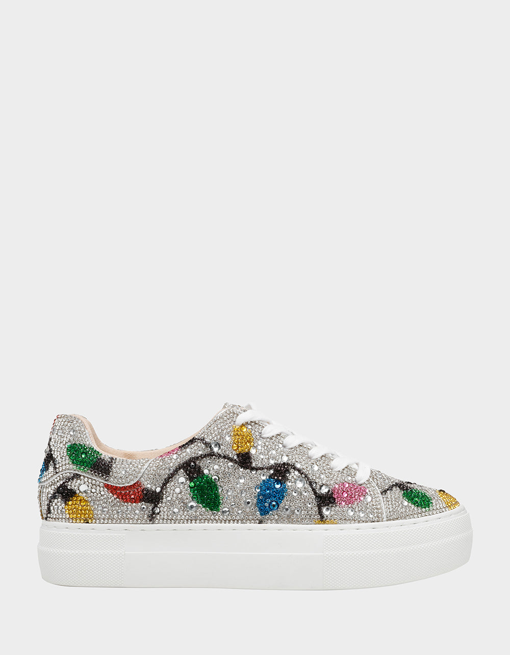 Betsey Johnson MOMMY & ME MULTI LIGHTS HOLIDAY BUNDLE Women's and Kid's Rhinestone Christmas Multicolor Lights Sidny Matching Sneakers