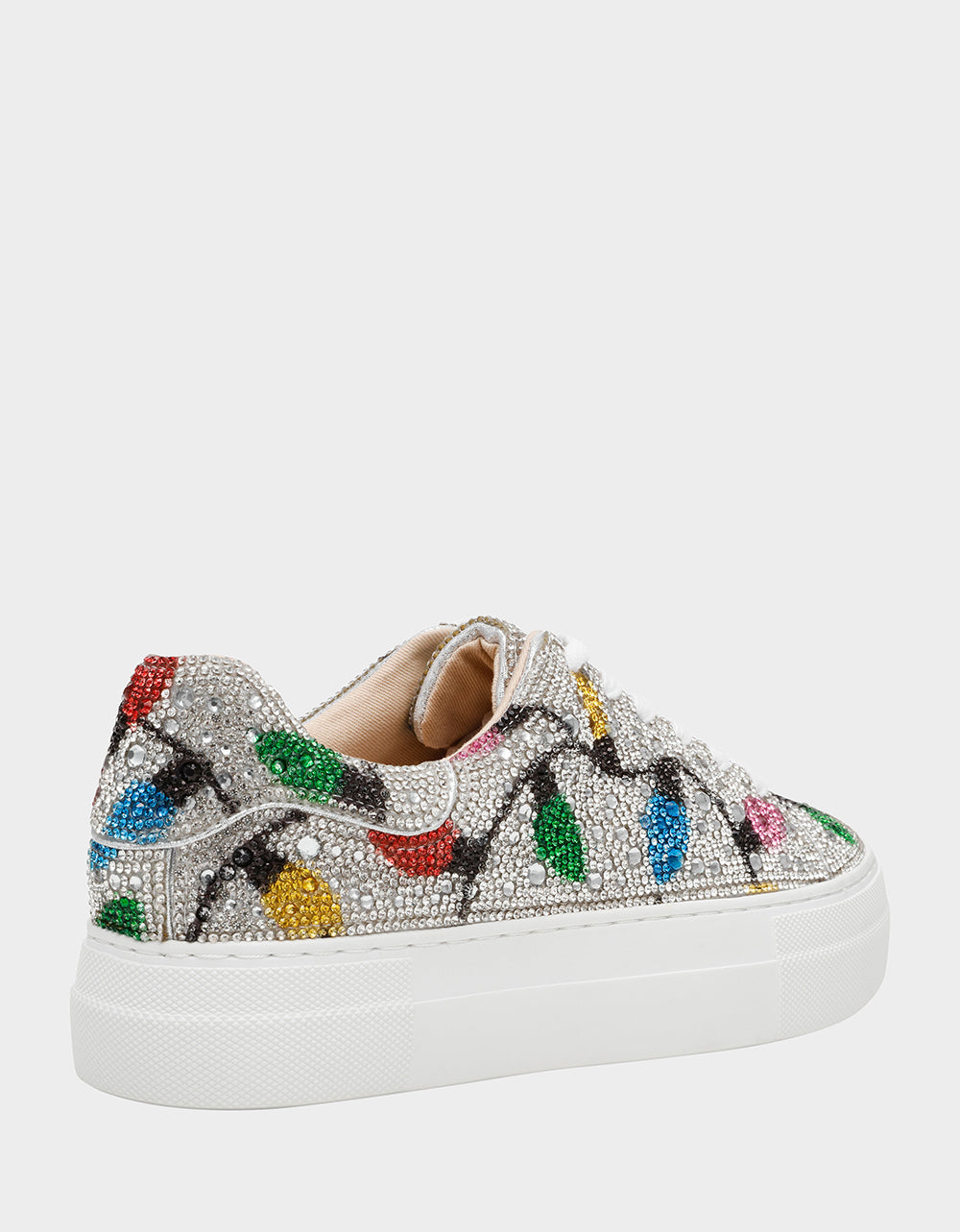 Betsey Johnson MOMMY & ME MULTI LIGHTS HOLIDAY BUNDLE Women's and Kid's Rhinestone Christmas Multicolor Lights Sidny Matching Sneakers