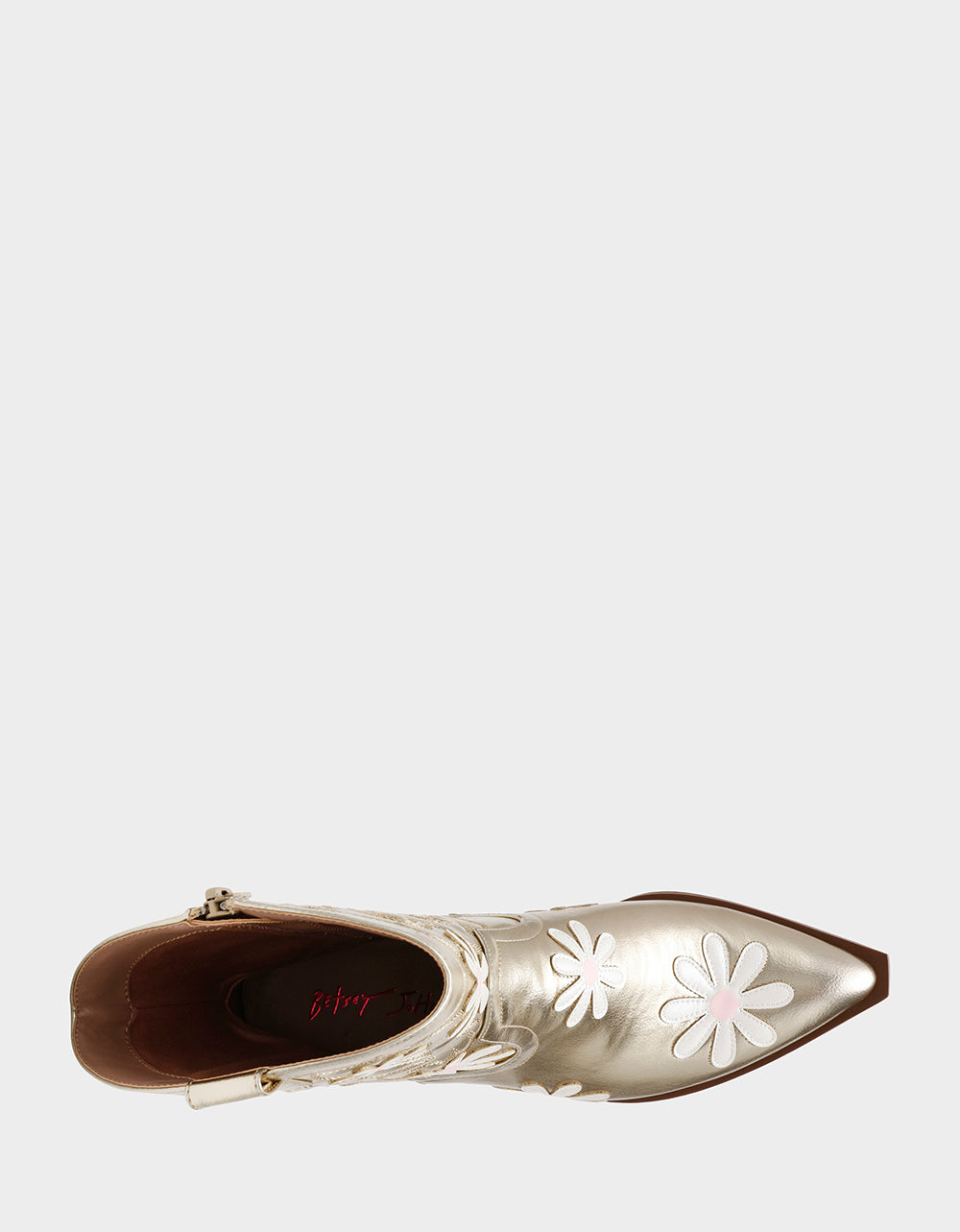 Betsey Johnson TEDDYY GOLD Western Pointed-Toe Ankle Boot