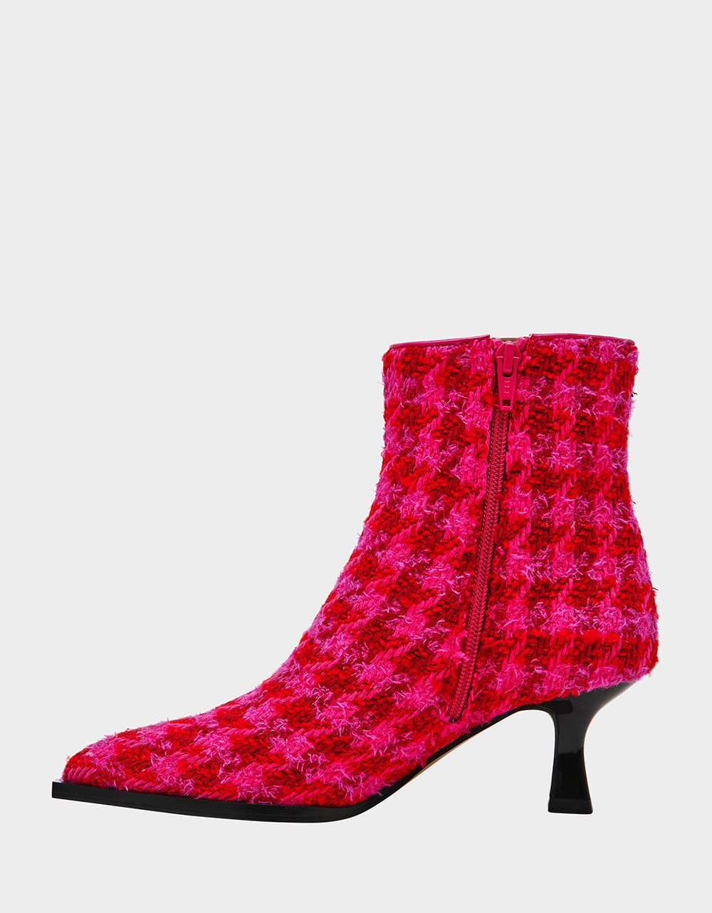 Betsey Johnson LOUISA FUCHSIA MULTI Women's Pointed Toe Kitten Heel Ankle Bootie