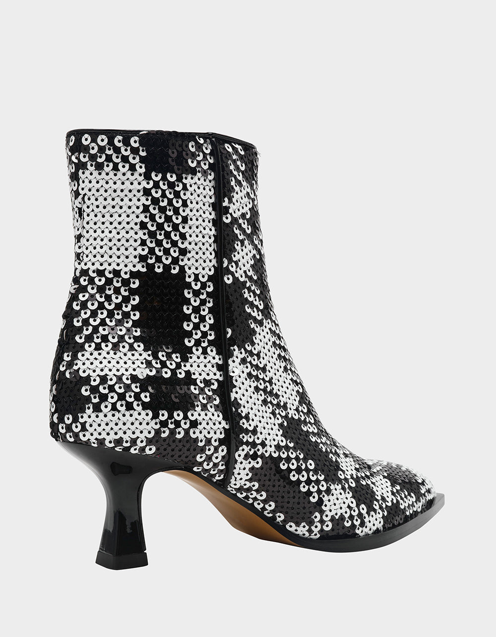 Betsey Johnson LOUISA BLACK/WHITE PLAID Women's Pointed Toe Kitten Heel Ankle Bootie