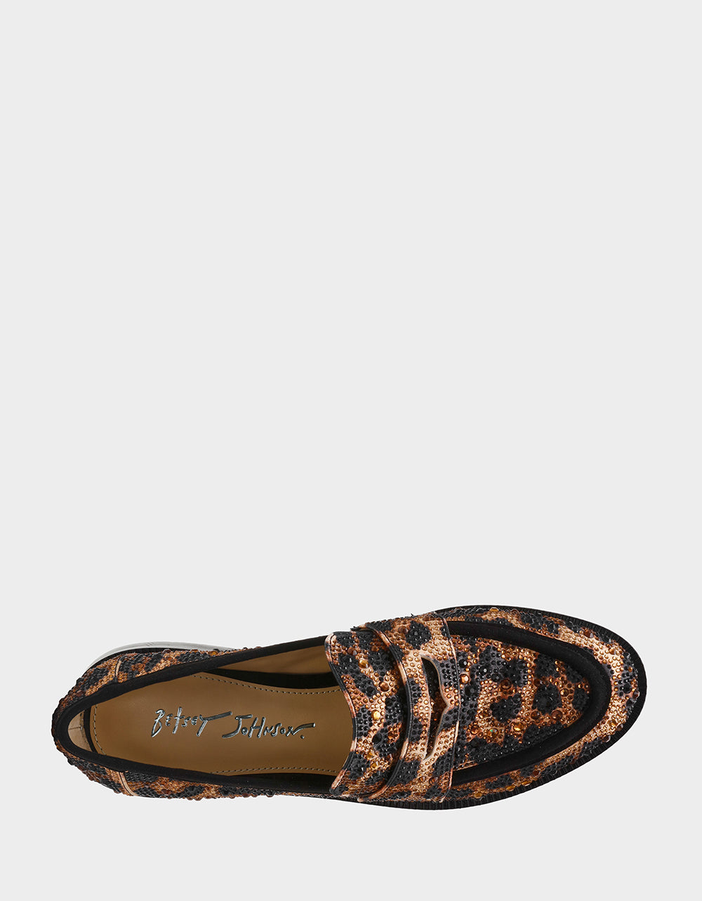 Betsey Johnson CANNE LEOPARD Slip-On Embellished Rhinestone Women's Loafer