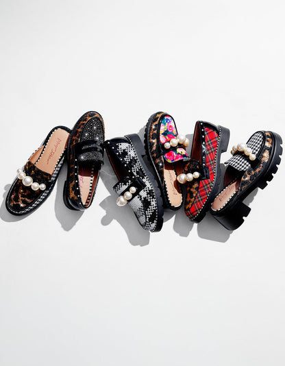 Betsey Johnson LYDIAA LEOPARD Rhinestone Embellished Platform Women's Loafer