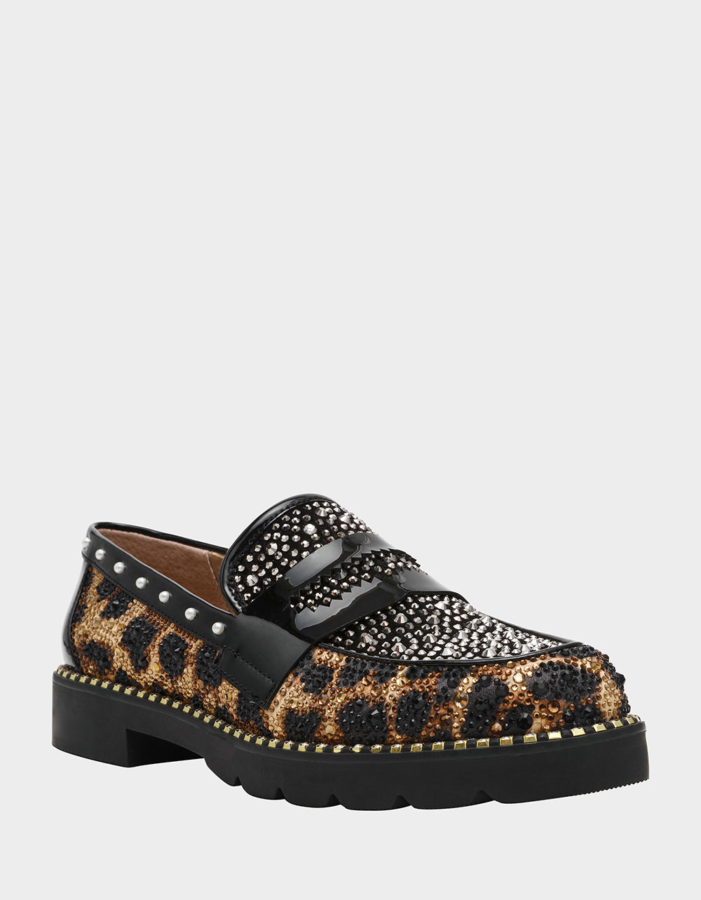 Betsey Johnson LYDIAA LEOPARD Rhinestone Embellished Platform Women's Loafer