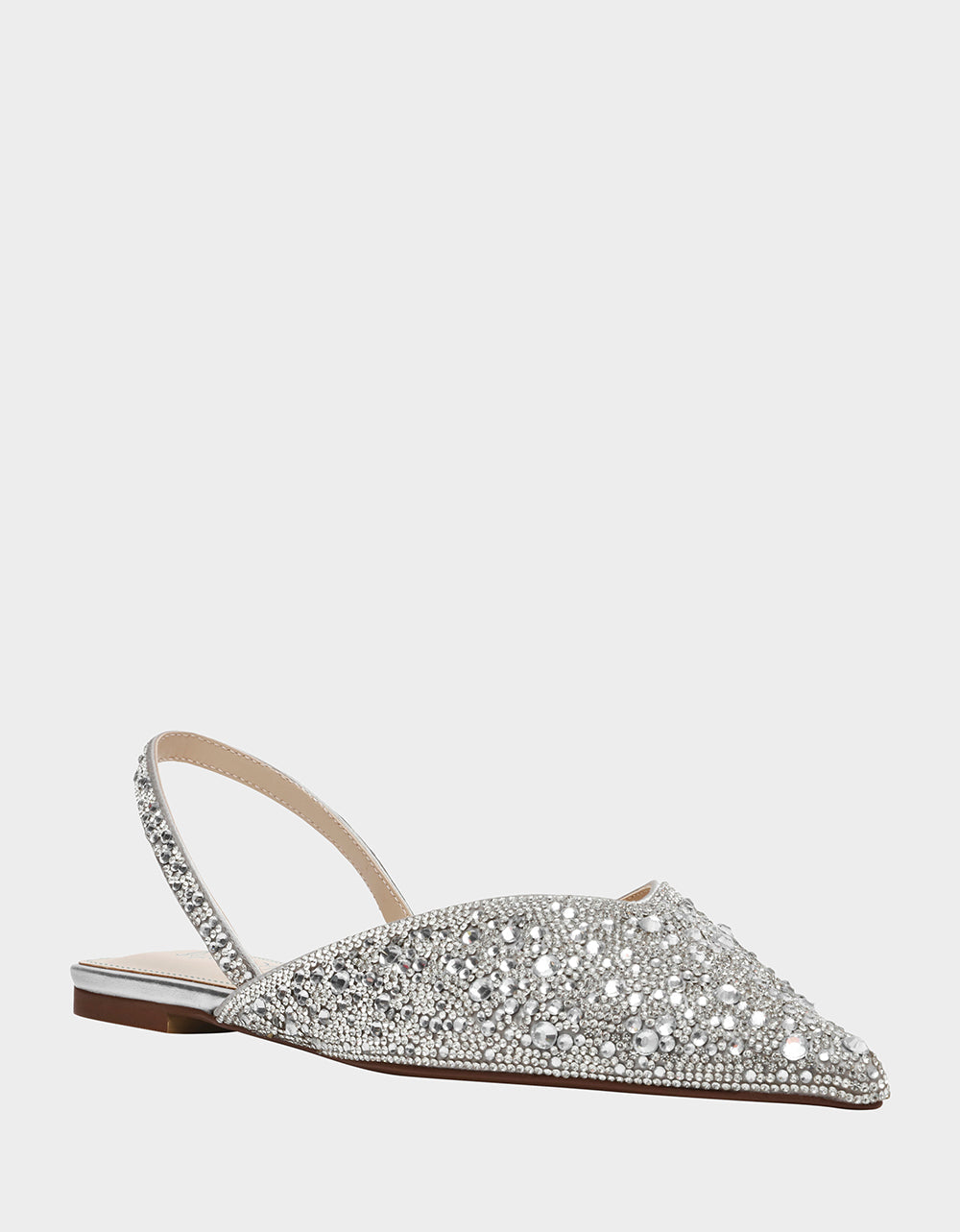 Betsey Johnson VANCE SILVER Rhinestone Slingback Flats