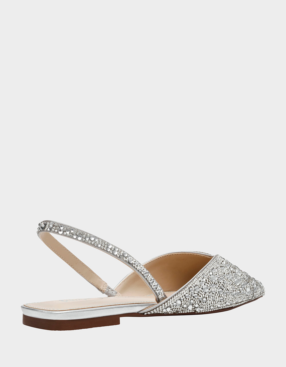 Betsey Johnson VANCE SILVER Rhinestone Slingback Flats