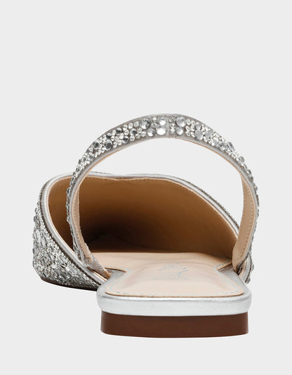 Betsey Johnson VANCE SILVER Rhinestone Slingback Flats