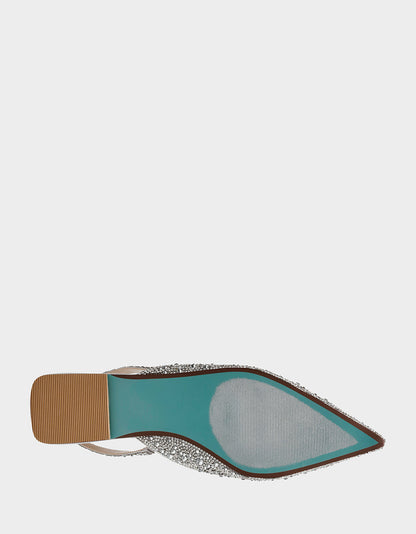 Betsey Johnson VANCE SILVER Rhinestone Slingback Flats