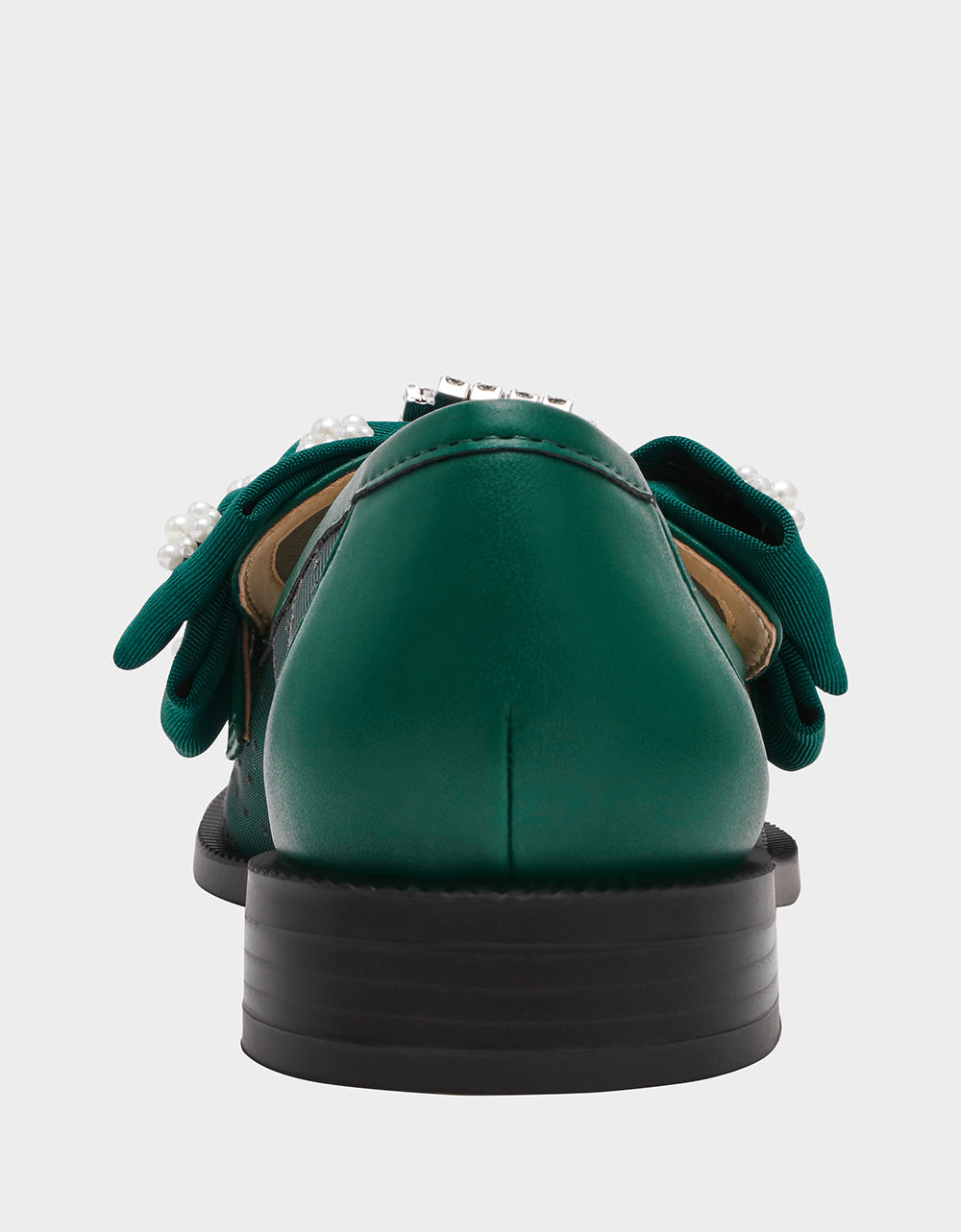 Betsey Johnson SETH EMERALD Women's Mesh Pearl Bow Slip-On Loafer