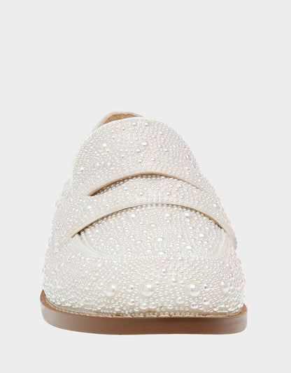 Betsey Johnson ARON IVORY Pearl Loafers