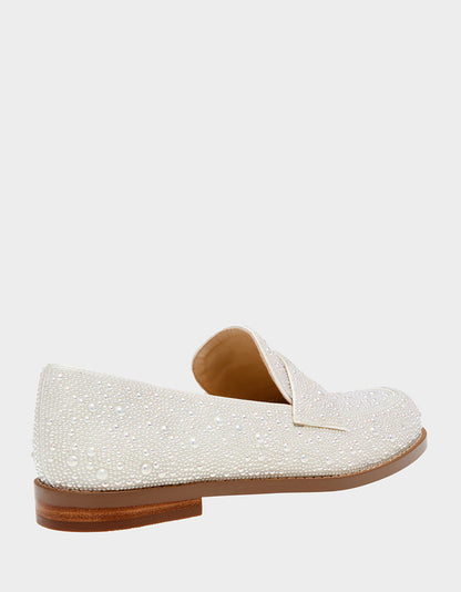 Betsey Johnson ARON IVORY Pearl Loafers
