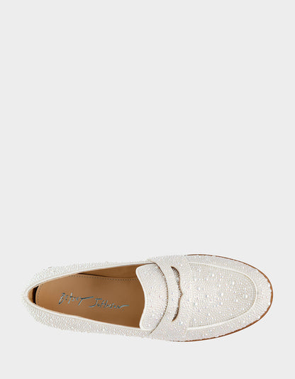 Betsey Johnson ARON IVORY Pearl Loafers