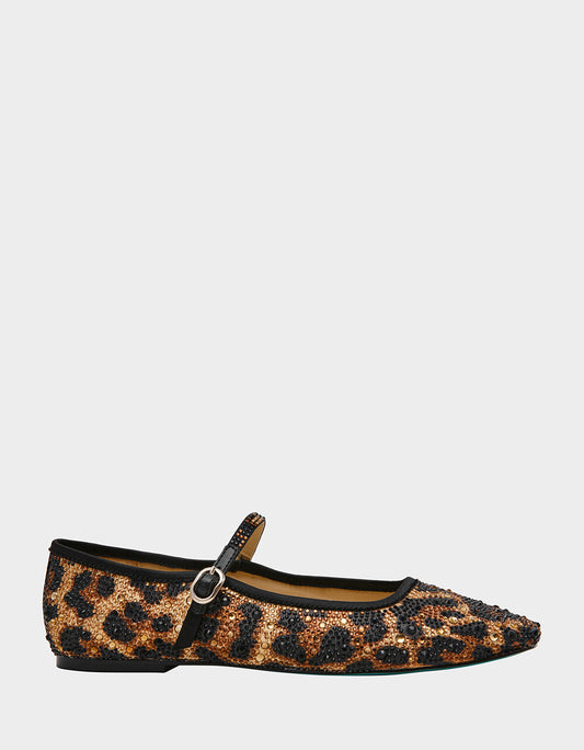 Betsey Johnson LOREL LEOPARD Women's Leopard Mary Jane Ballet Flat