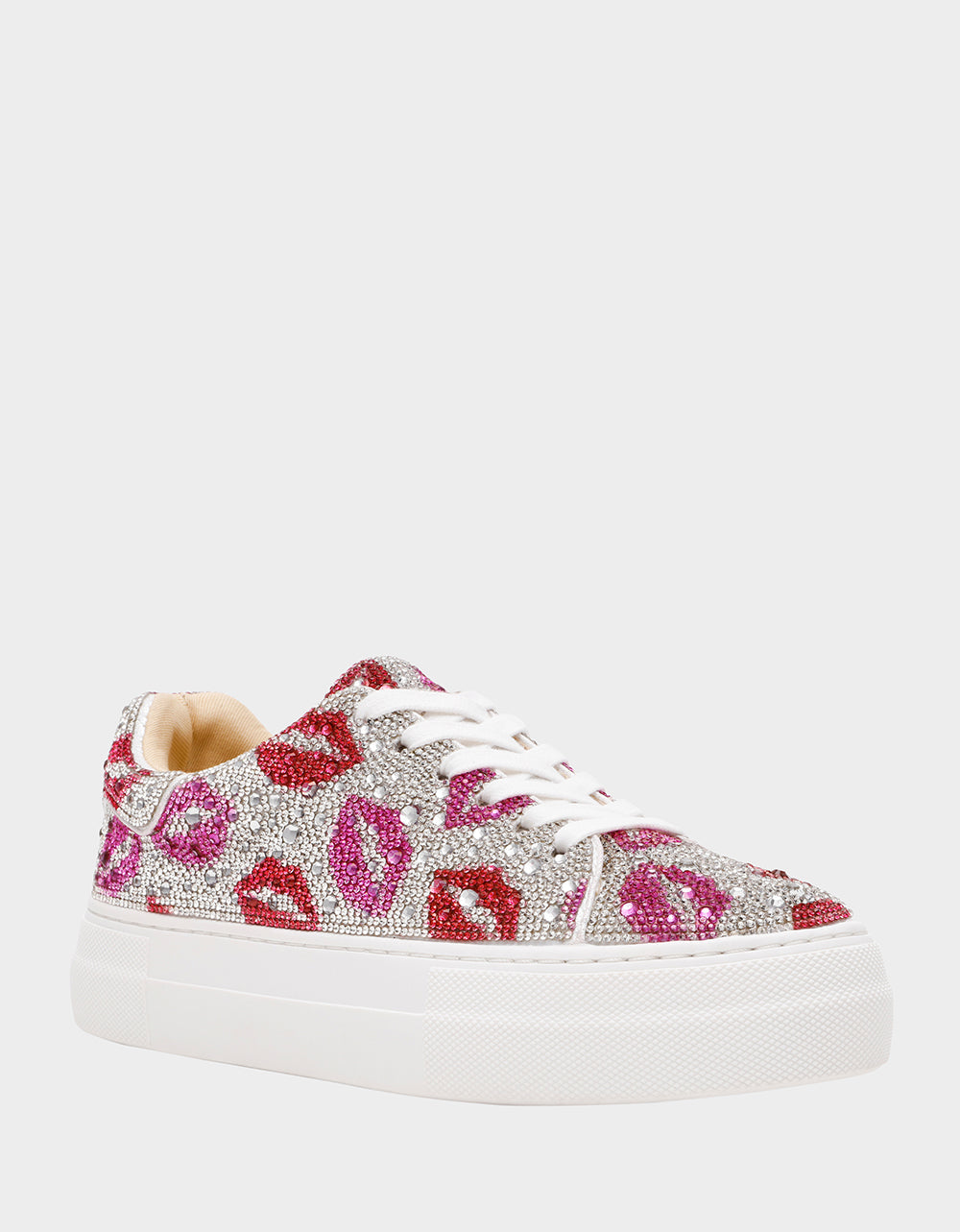 Betsey Johnson SIDNY MULTI LIPS Women's Rhinestone Platform Sneaker