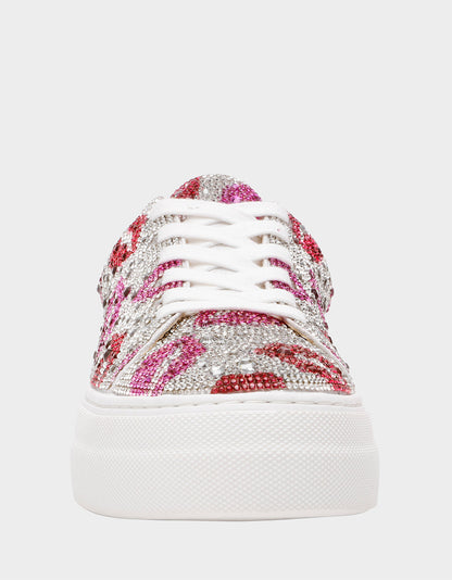 Betsey Johnson SIDNY MULTI LIPS Women's Rhinestone Platform Sneaker