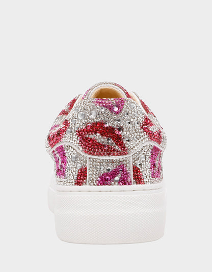 Betsey Johnson SIDNY MULTI LIPS Women's Rhinestone Platform Sneaker