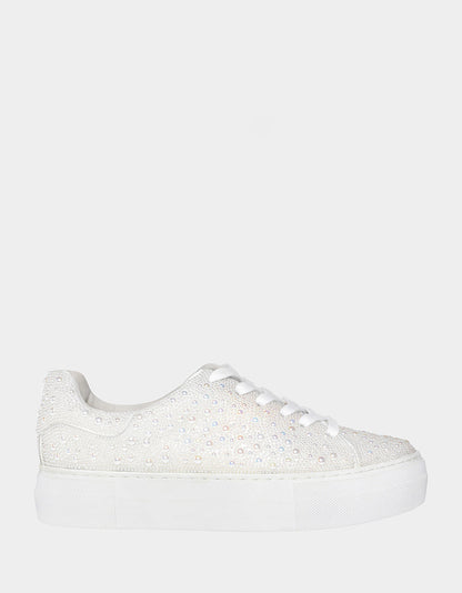 Betsey Johnson SB-SIDNY IVORY Pearl Sneaker