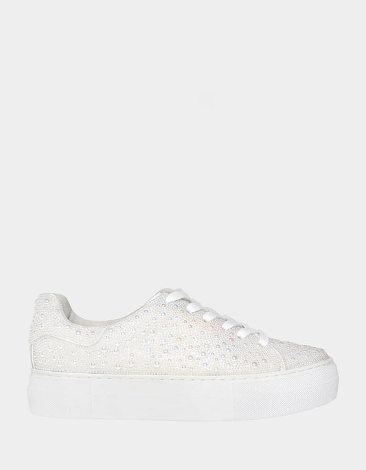 Betsey Johnson SB-SIDNY IVORY Pearl Sneaker