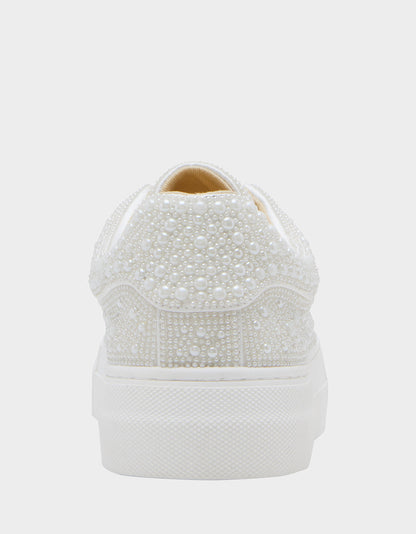 Betsey Johnson SB-SIDNY IVORY Pearl Sneaker