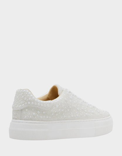 Betsey Johnson SB-SIDNY IVORY Pearl Sneaker