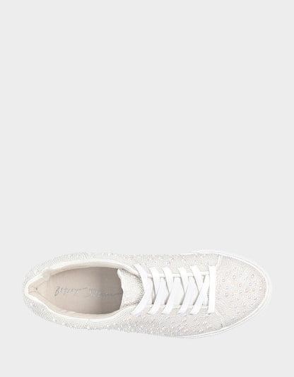 Betsey Johnson SB-SIDNY IVORY Pearl Sneaker