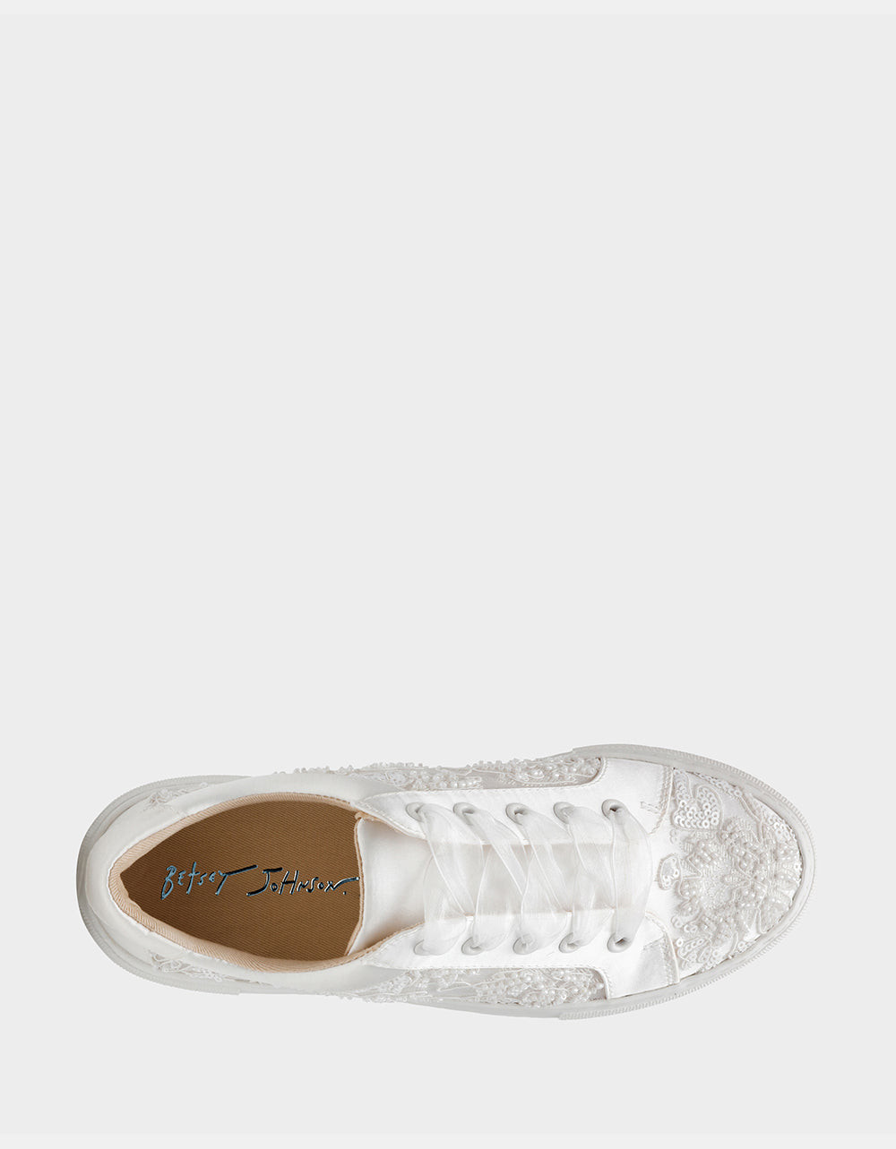 Betsey Johnson THEAA IVORY Platform Low-Top Lace-Up Sneakers